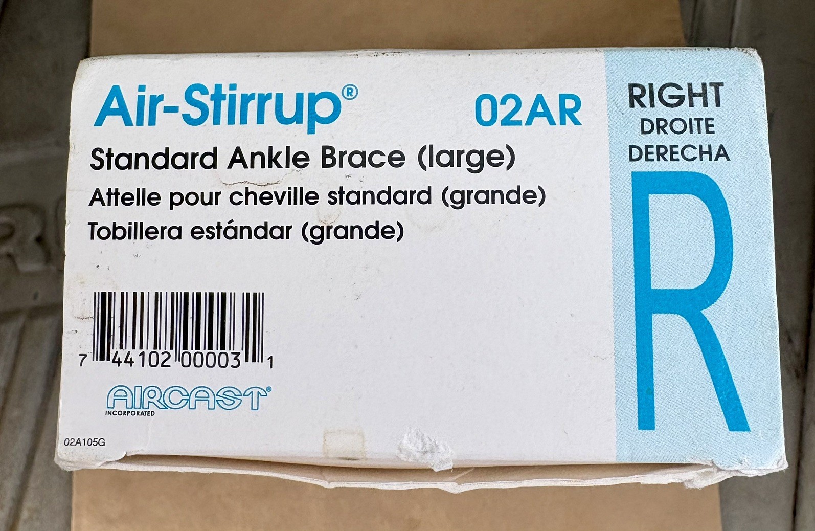 Aircast Air-Stirrup Ankle Support Brace, Right Foot- Large 02AR/NOS