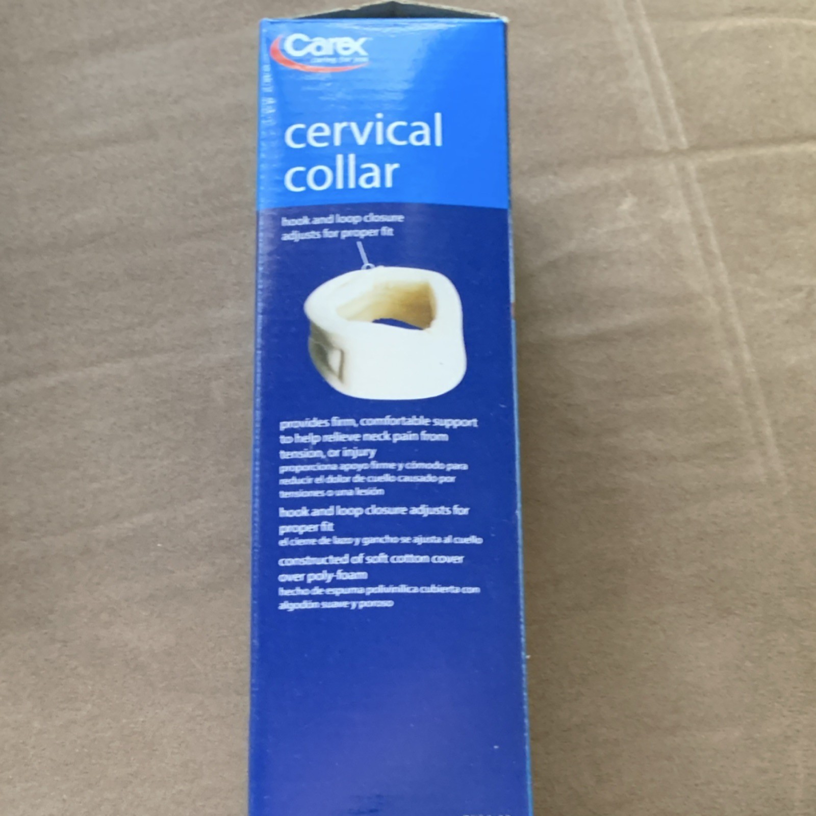 Carex P730-00 Adjustable Cervical Collar Neck Brace Soft Cotton Cover Beige