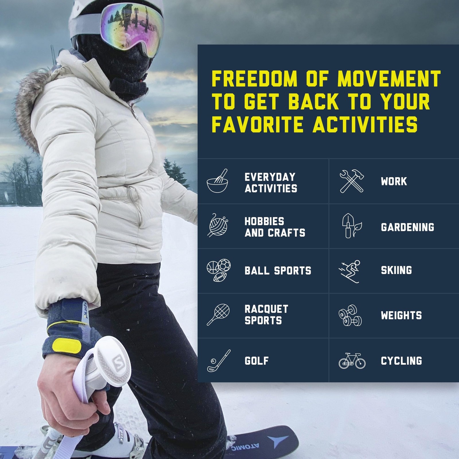 Push Sports Thumb Brace – Stabilizes Skiers Thumb, Optimizes Function Right M…