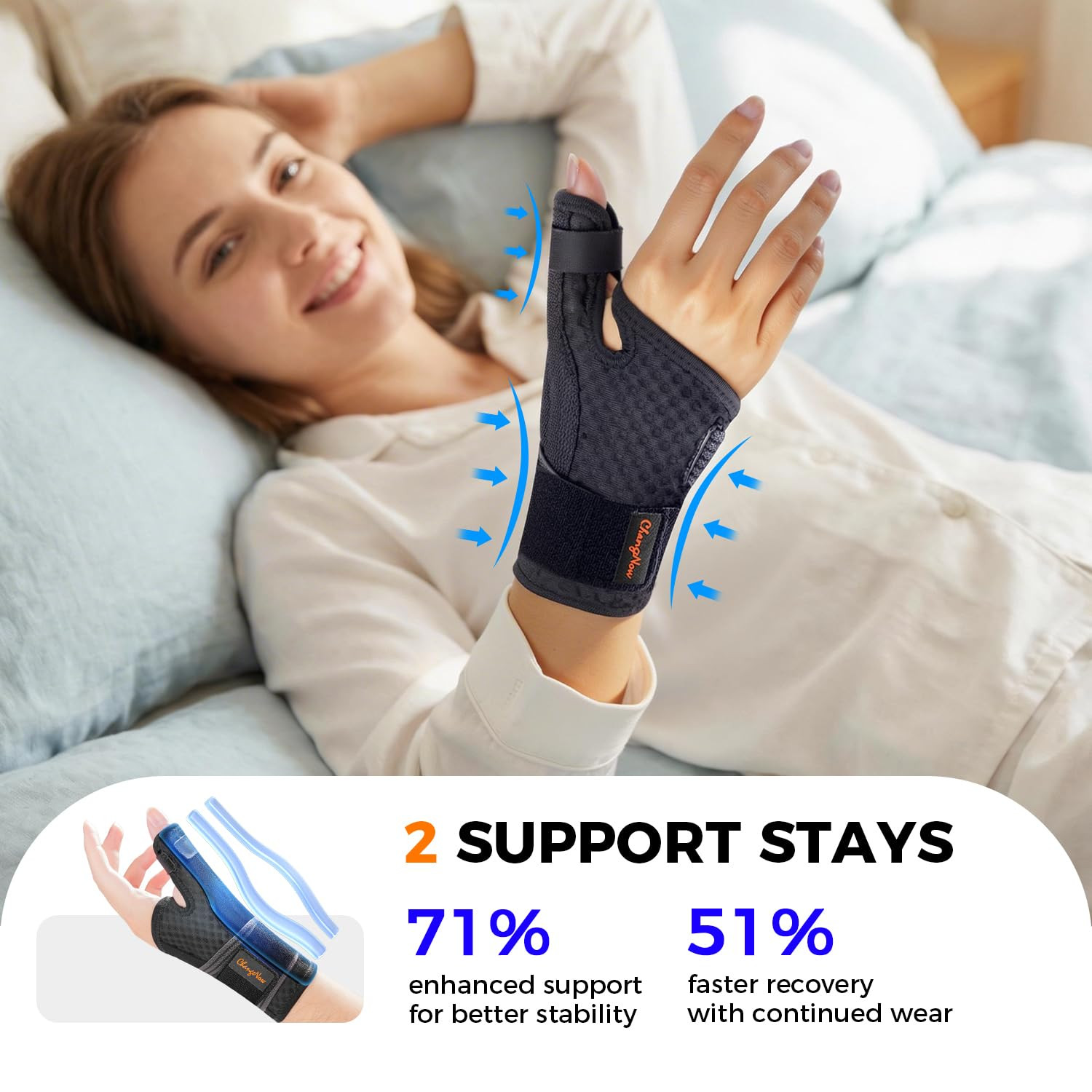 Medical-Grade Pain Relief Thumb Spica Splint, Right/Left Hand Thumb Brace | U…