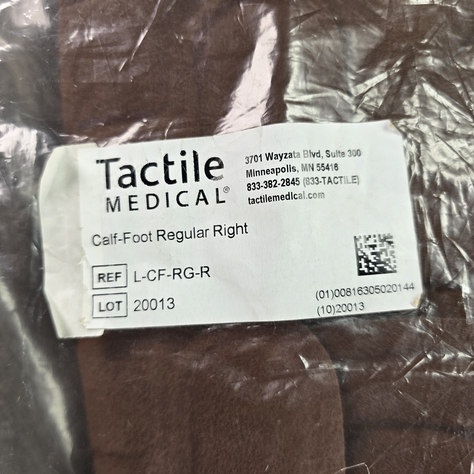 Tactile Medical Compression Garment Right Foot Calf Regular
