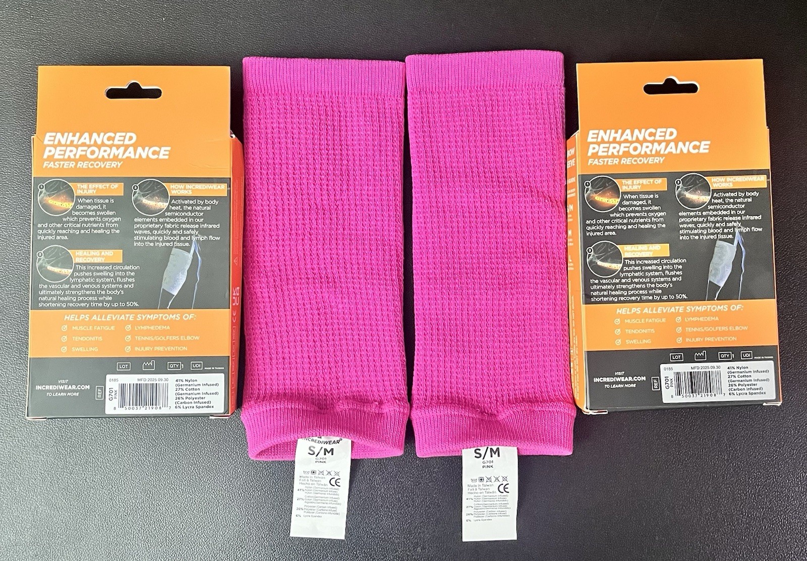 Incrediwear Elbow Sleeve Pair Pink S/M Compression Brace – Used