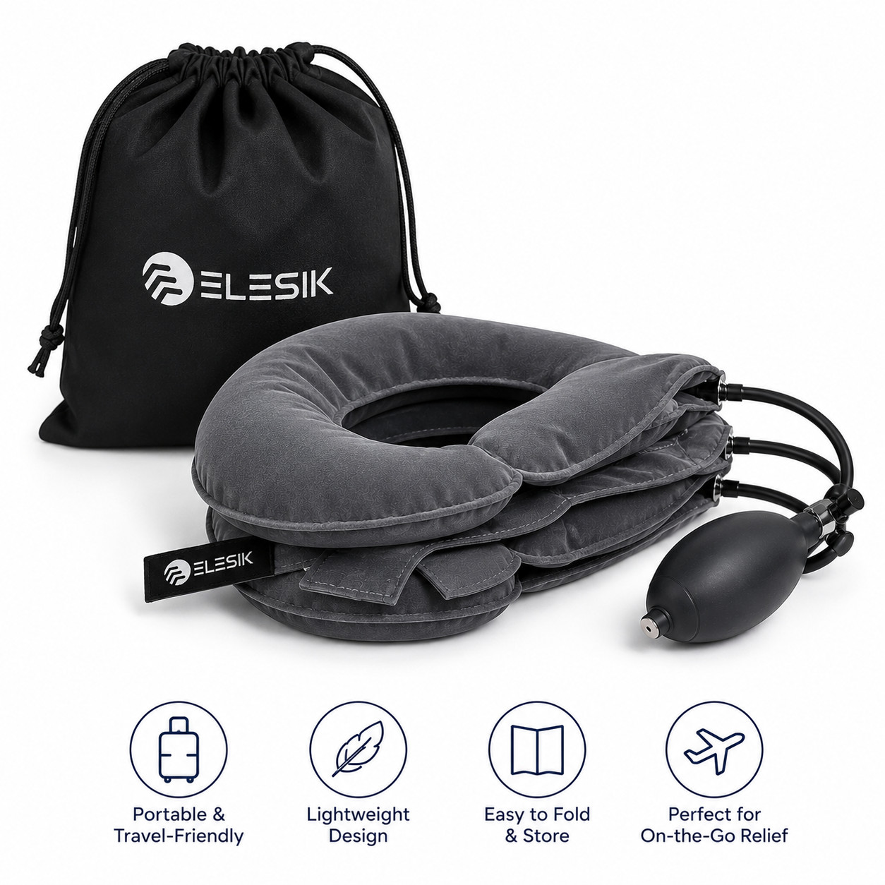 Cervical Neck Traction Device Collar Brace Support Pain Relief Stretcher Therapy