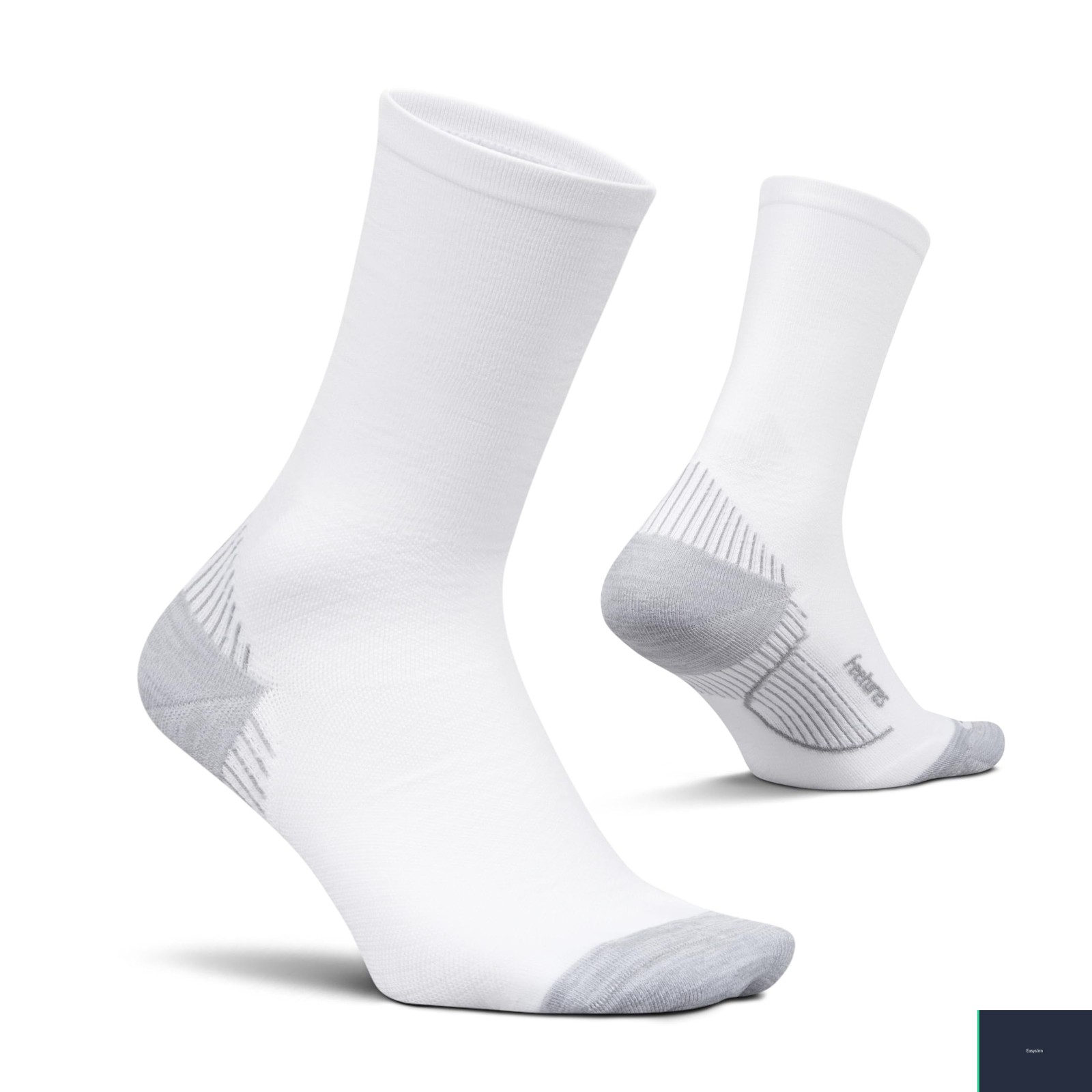 Plantar Fasciitis Relief Compression Socks, Light Cushion, White, M