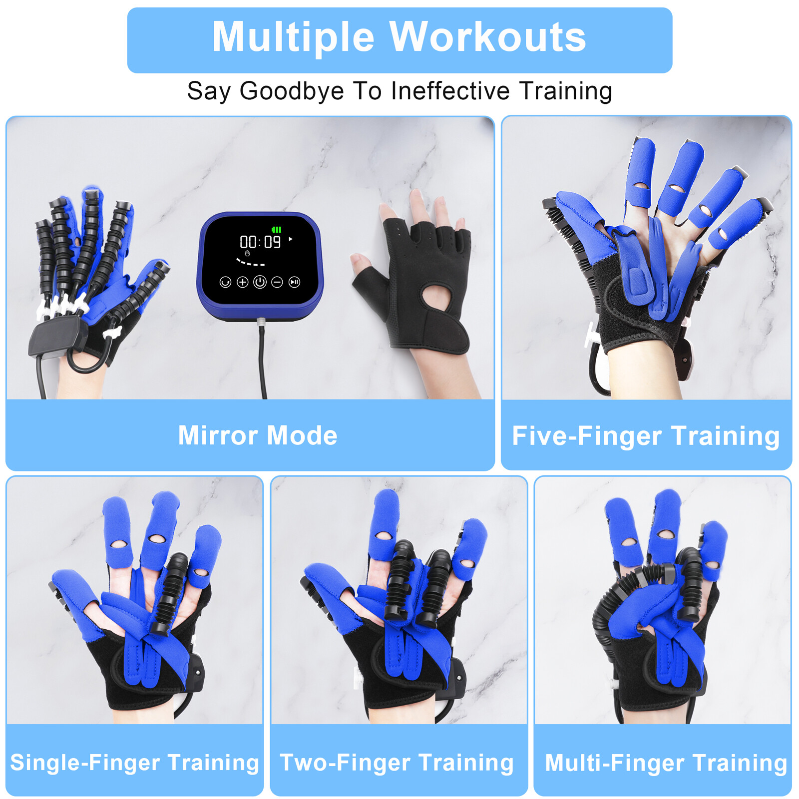 (Left+Right) Hand Function Rehabilitation Robot Gloves for Hemiplegia Recovery