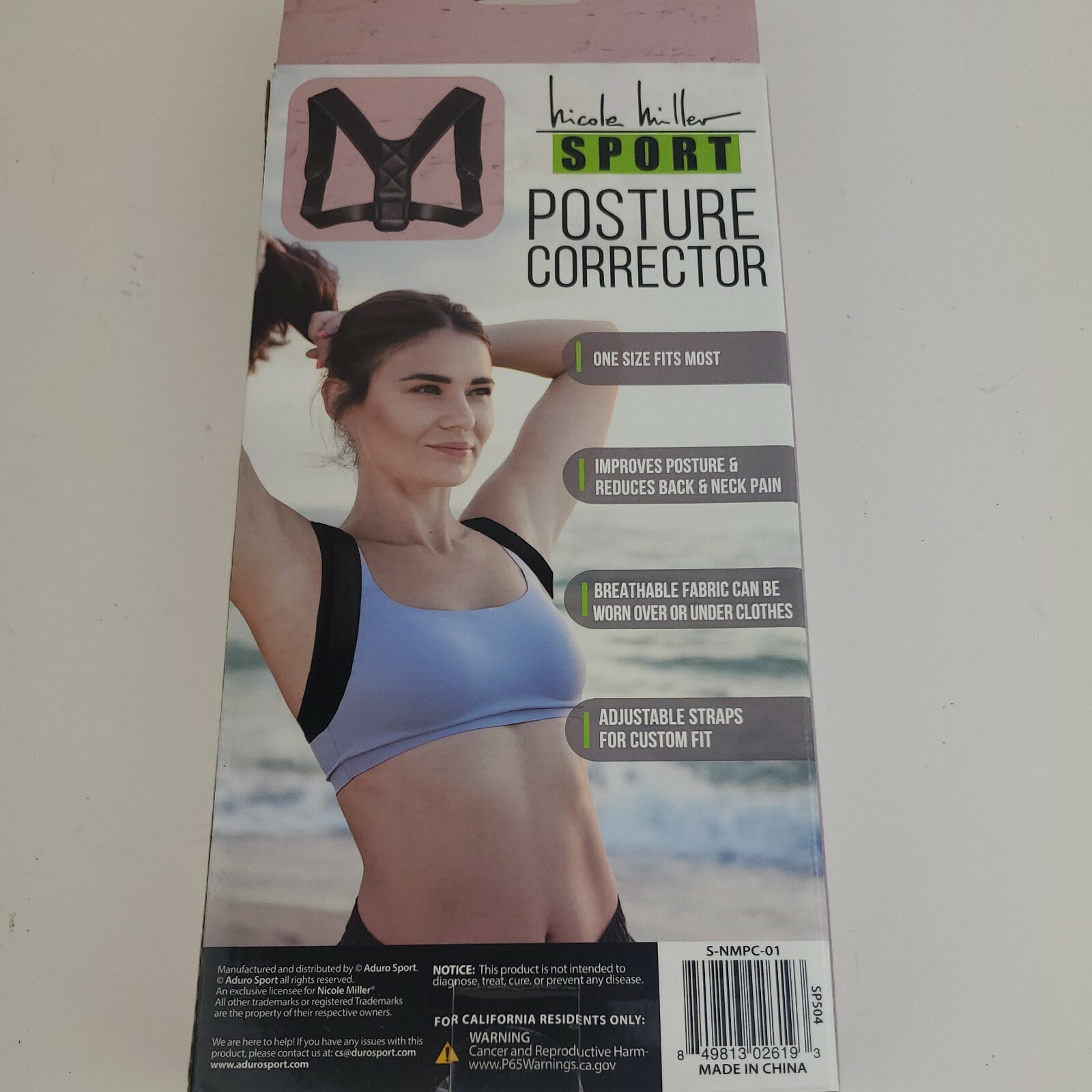 Nicole Miller Sport Posture Corrector. One Size Fits Most. Color Black