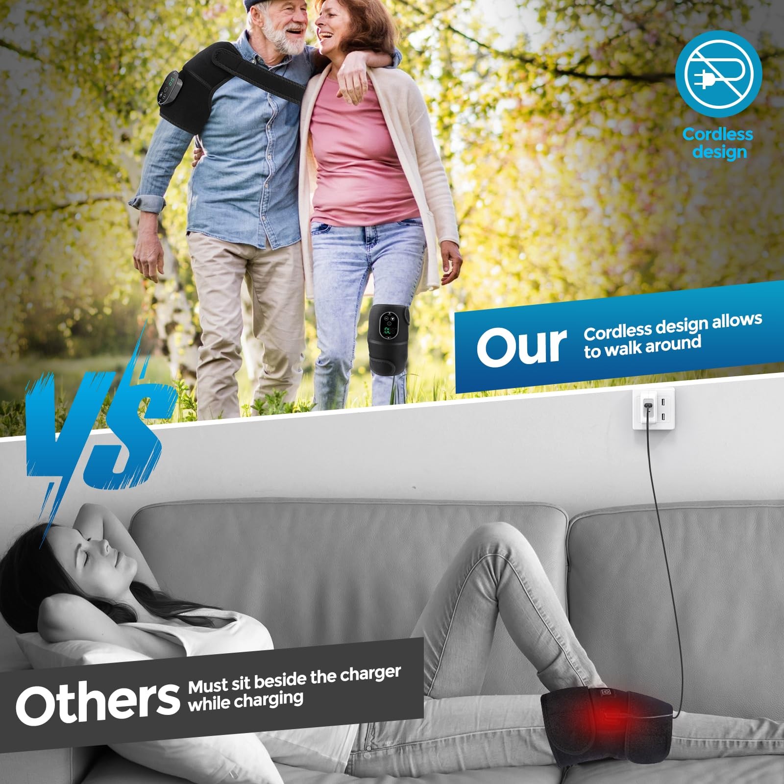 Cordless Heated Knee Massager w/ Vibration, FSA/HSA Eligible Knee Brace