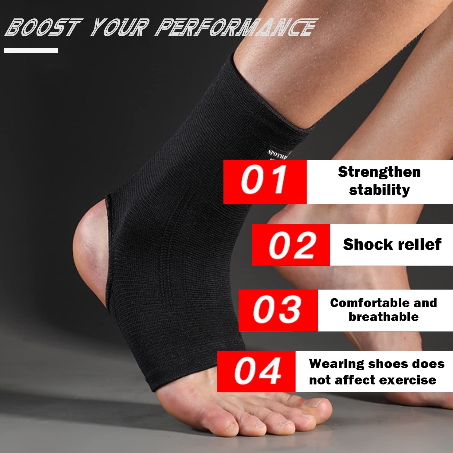 Ankle Brace Compression Sleeve(2 PACK),Breathable Ankle Support For Men Women…