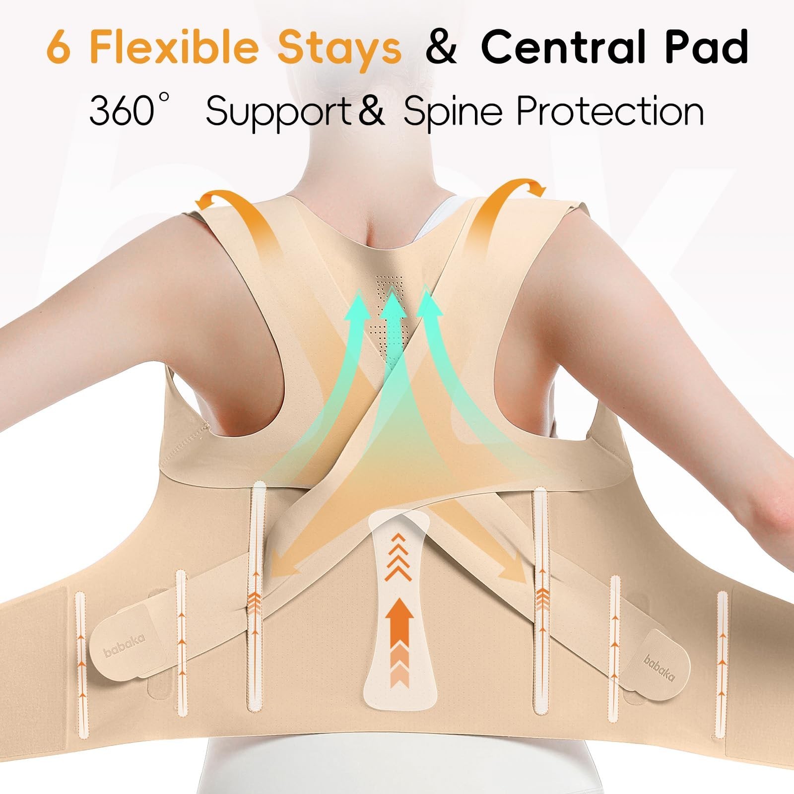 Invisible Posture Corrector for Women – Adjustable Back Brace for Pain Relief, S