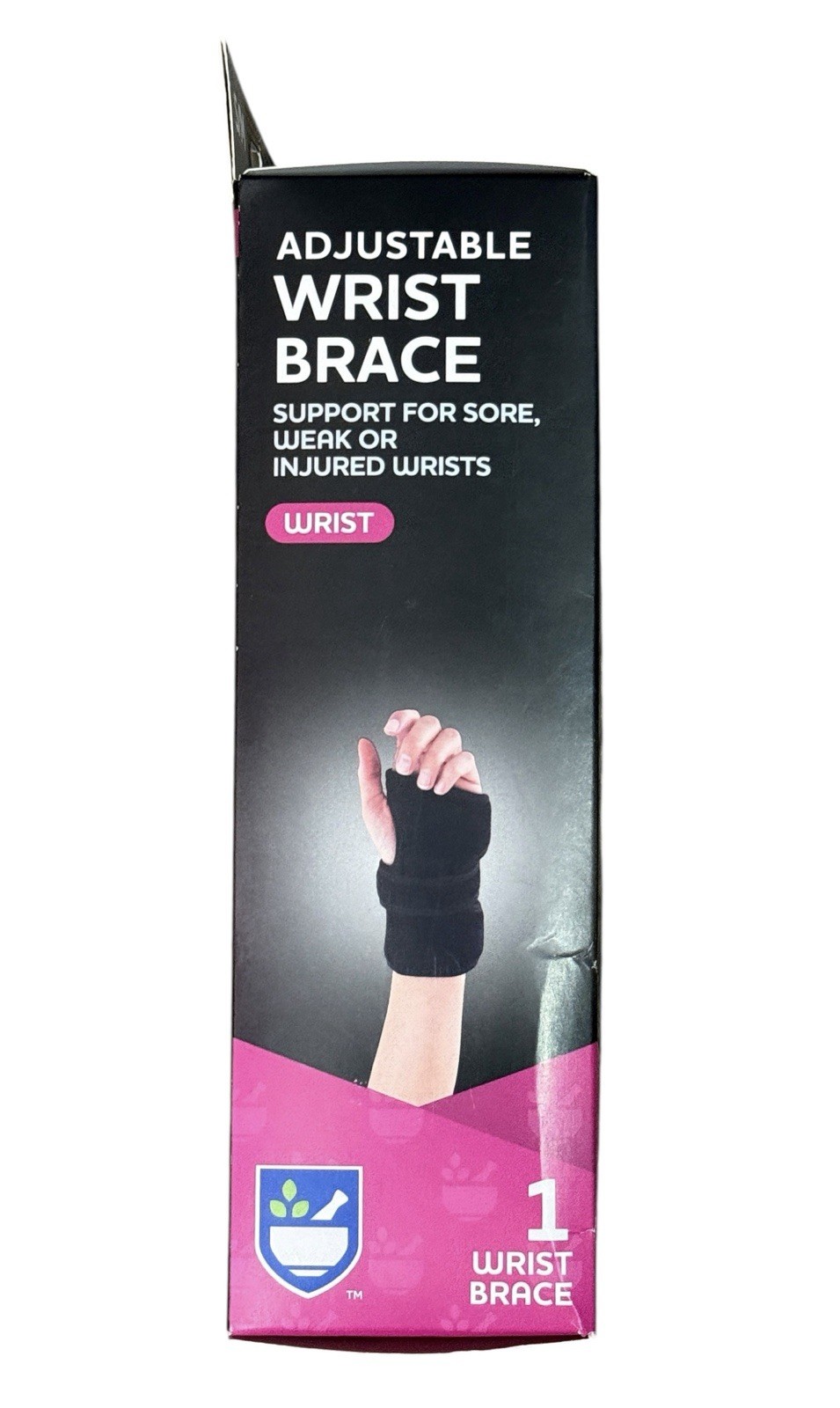 RITE AID Size S/M Adjustable WRIST BRACE For Left Hand + Gel Cushion