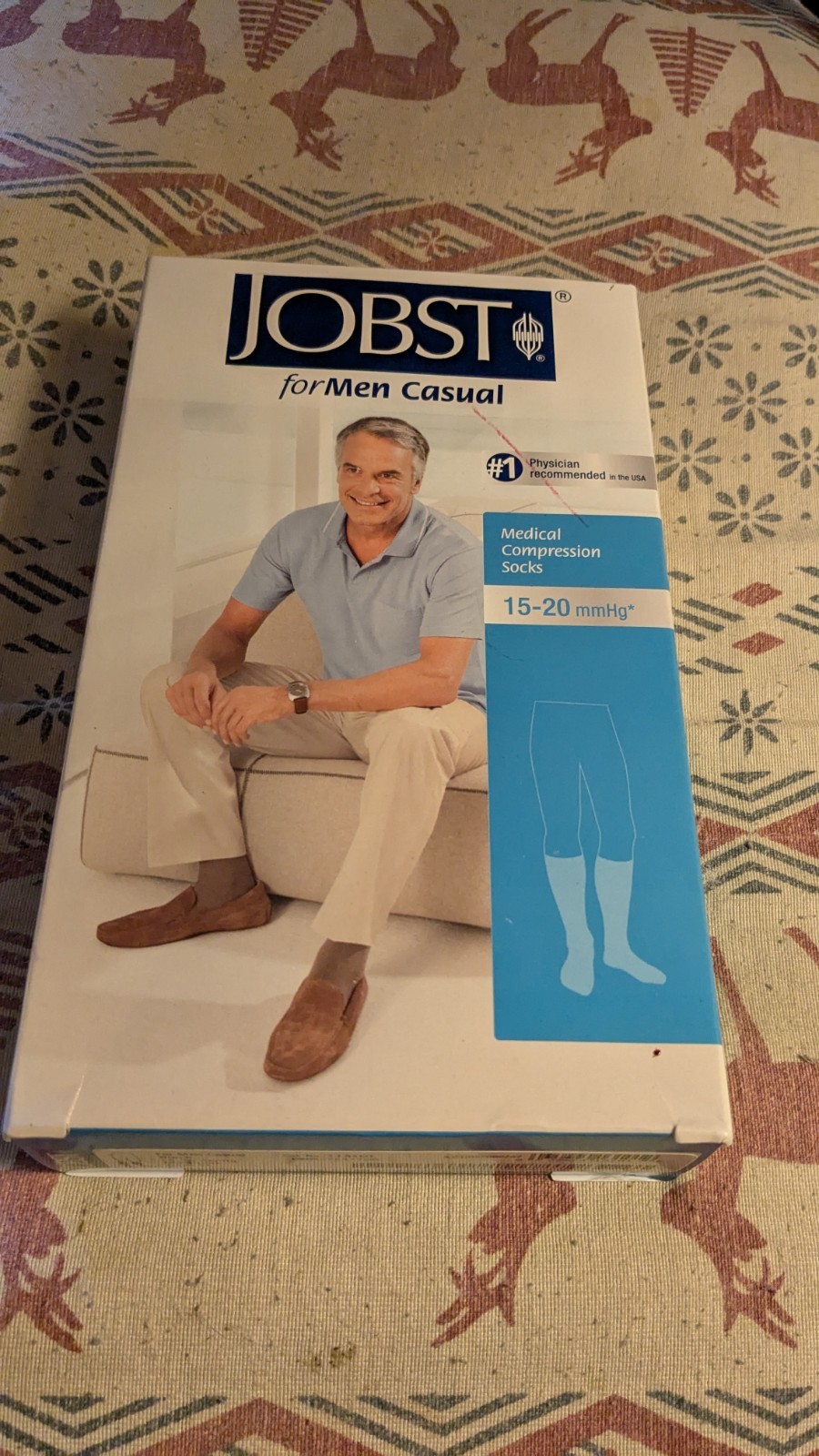 Jobst for Men Mens Casual Compression Knee Socks 15-20 mmhg Supports. New!