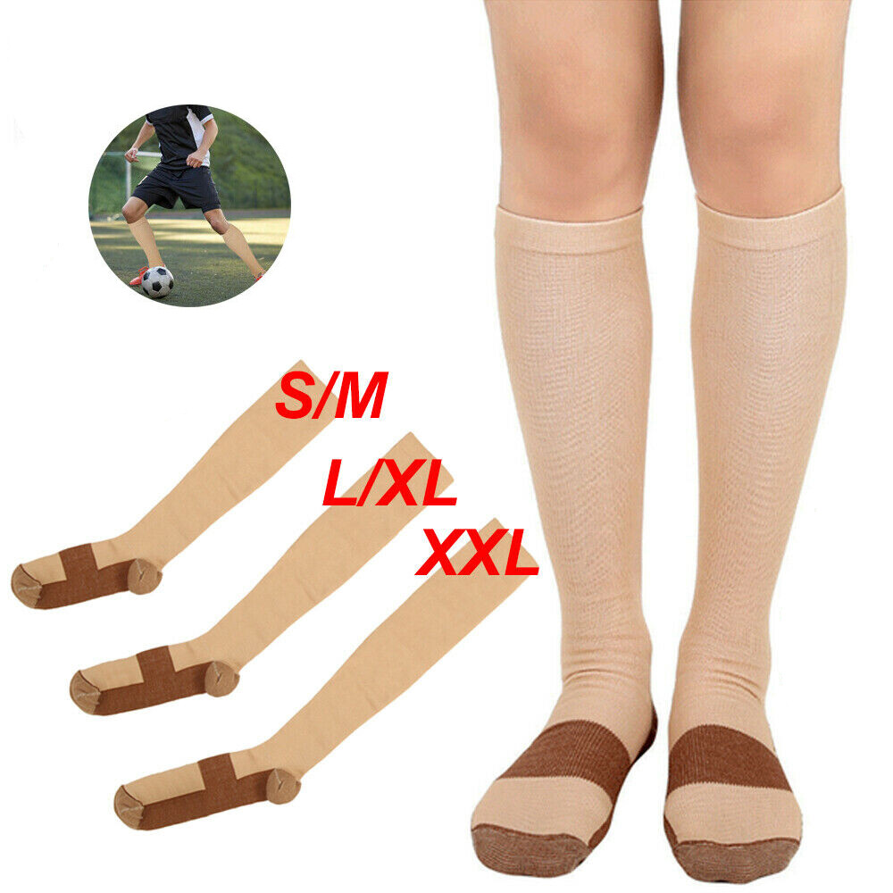 8 Pairs Copper Compression Socks 20-30mmHg Graduated Support Mens Womens S-XXL