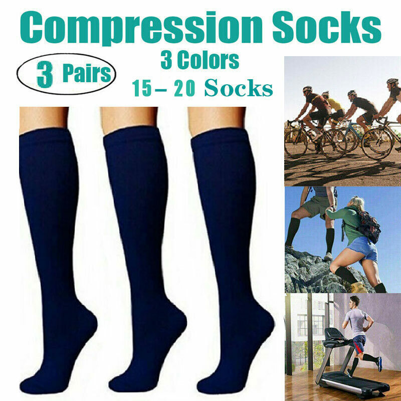 Compression Stockings 15-20 mmHg Varicose Veins Elastic Socks Travel Flight Hose