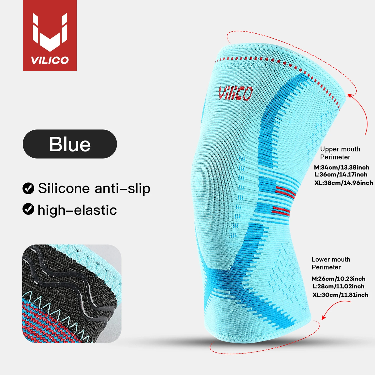 Professional Knee Support Compression Knee Sleeve anti Slip Silicone Knee Braces