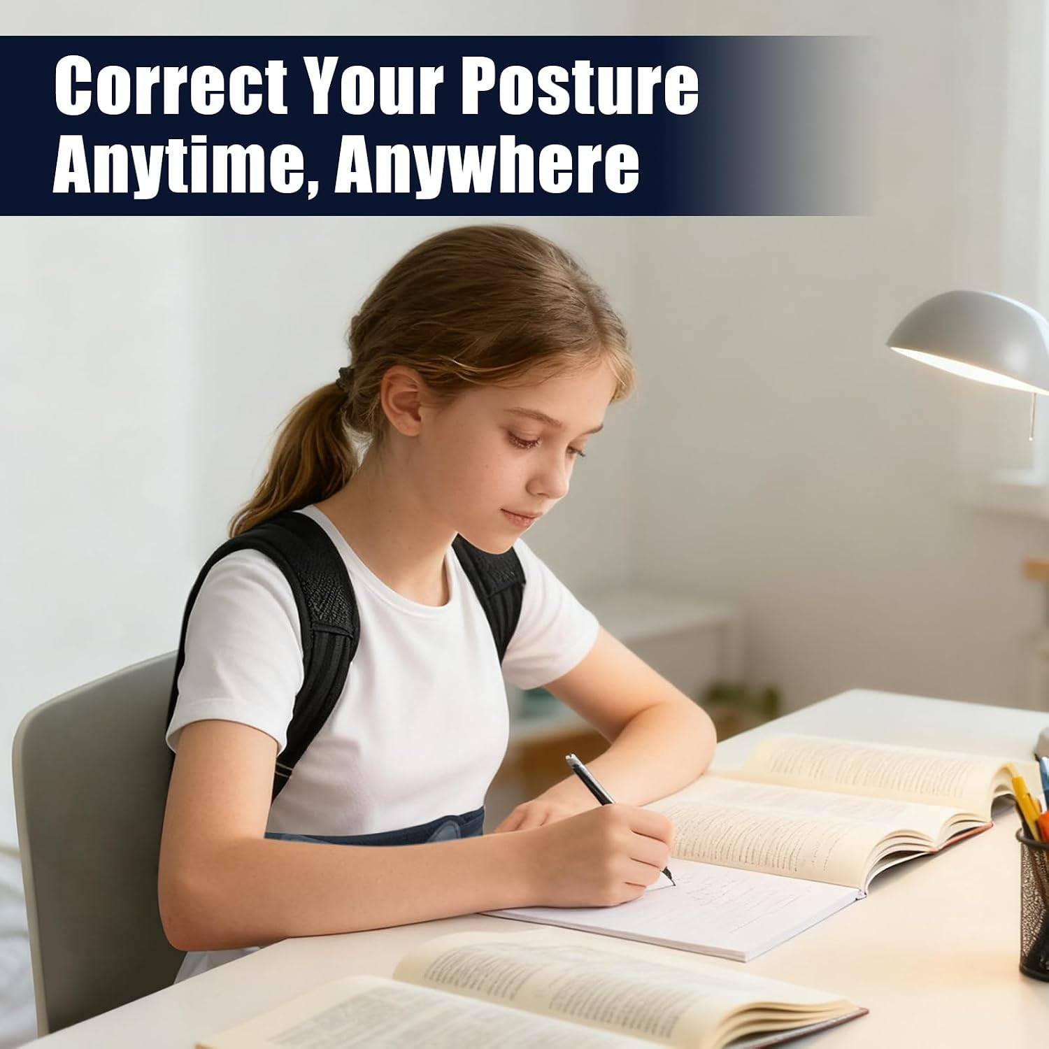 Posture Corrector for Kids Adjustable Back Straighter with Shoulder Pads Upper B