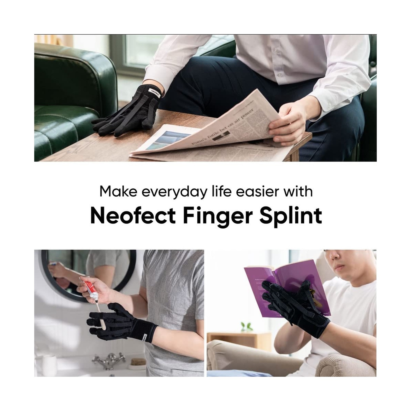 Neofect Finger Splint for Spastic Fingers Medium Left – Stroke Recovery Equip…