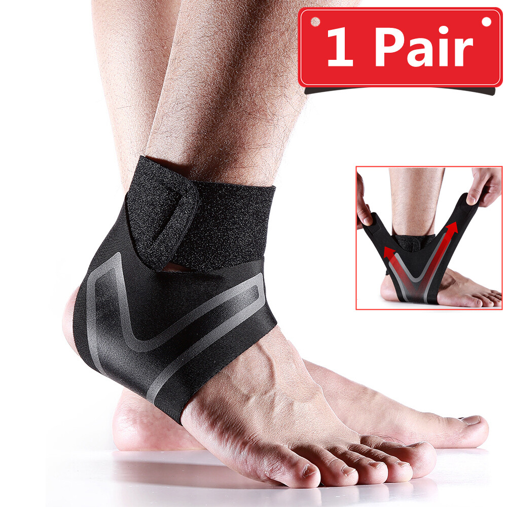 1 Pair Elastic Ankle Support Brace Compression Band for Gym Running Sports