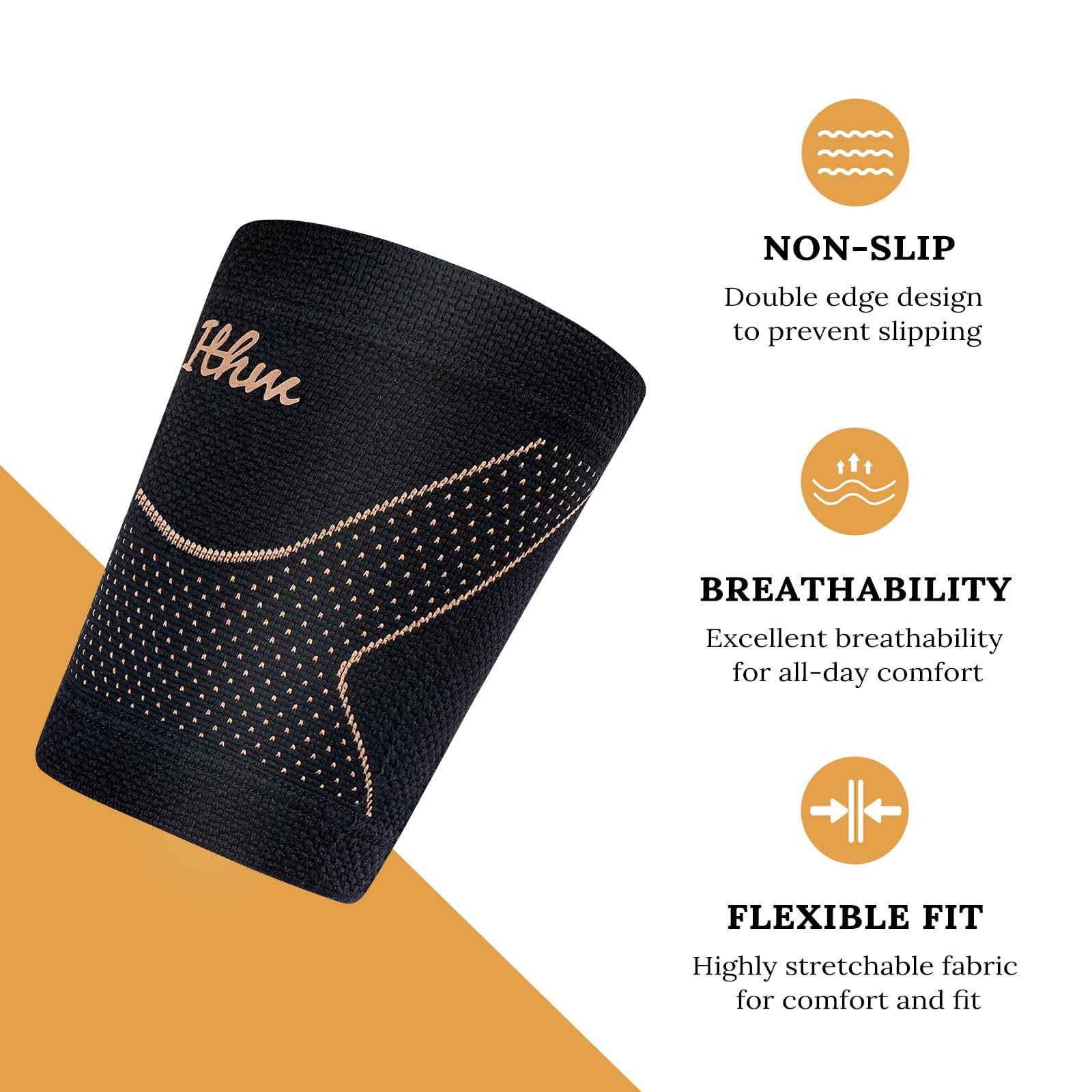 Copper Bicep Tendonitis Brace, Bicep Compression Sleeve for Pain Relief | Upper