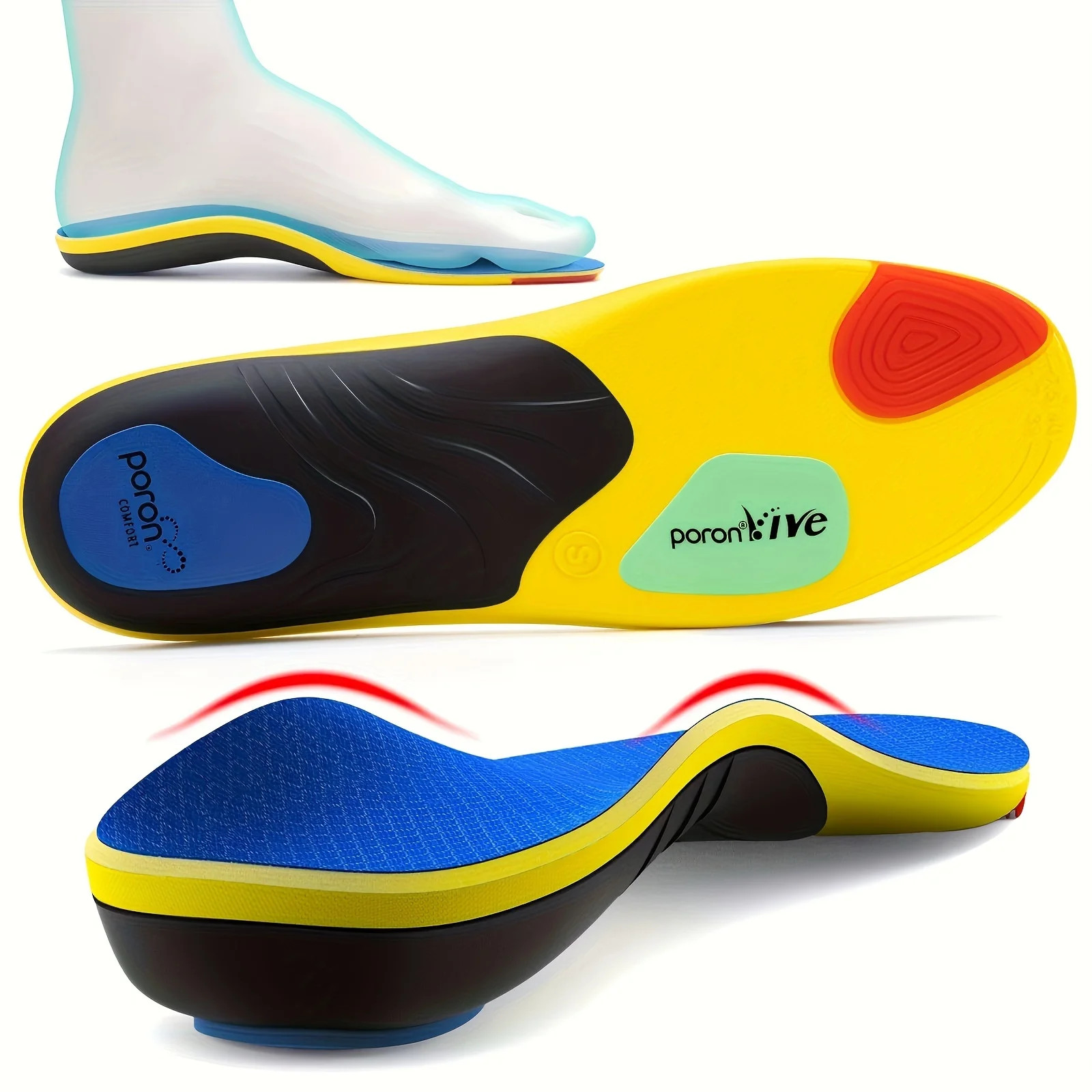 240lbs Heavy Duty Arch Support Insoles Sports Shock Absorption Elastic Wear Resi