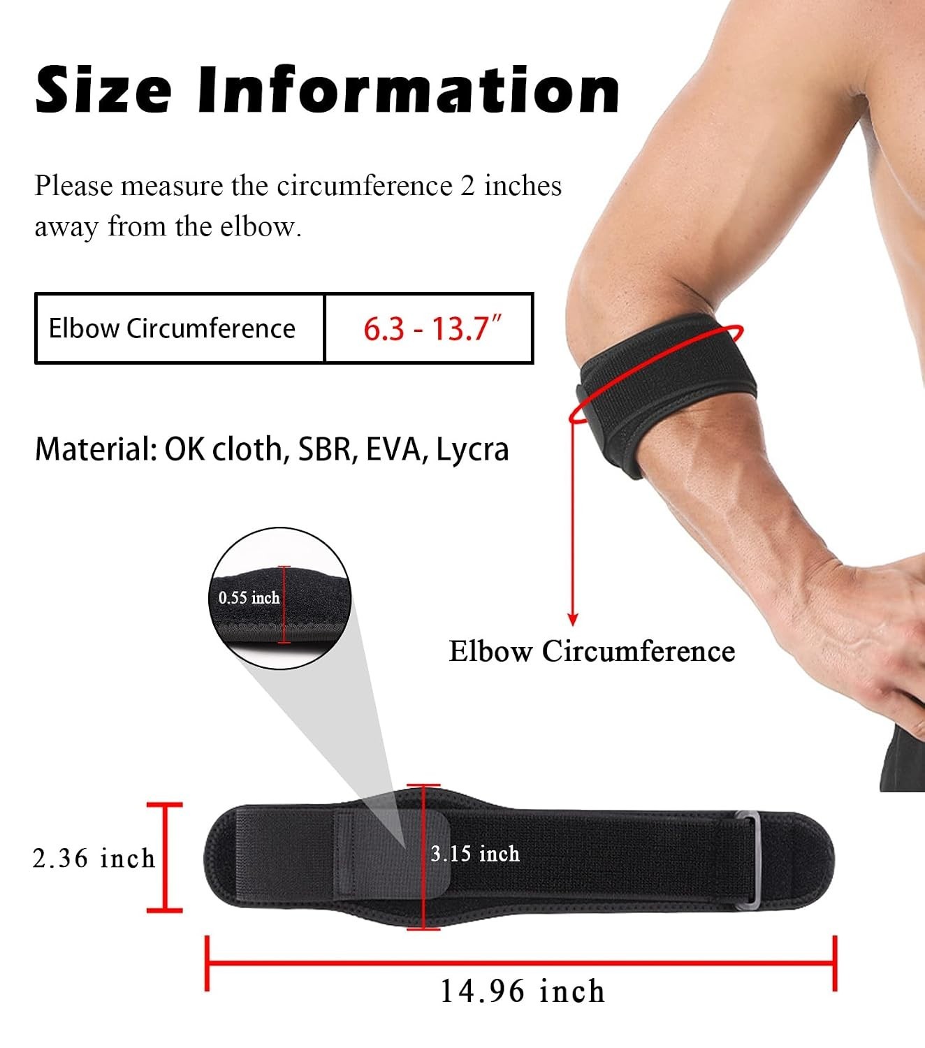 2 Pack Elbow Brace for Golfer & Tennis Adjustable Strap for Pain Relief Support