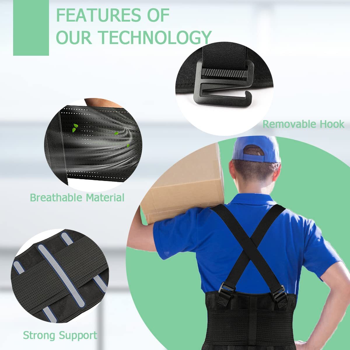 Work Back Brace – Support Belt for Lower Pain Relief, Heavy Medium