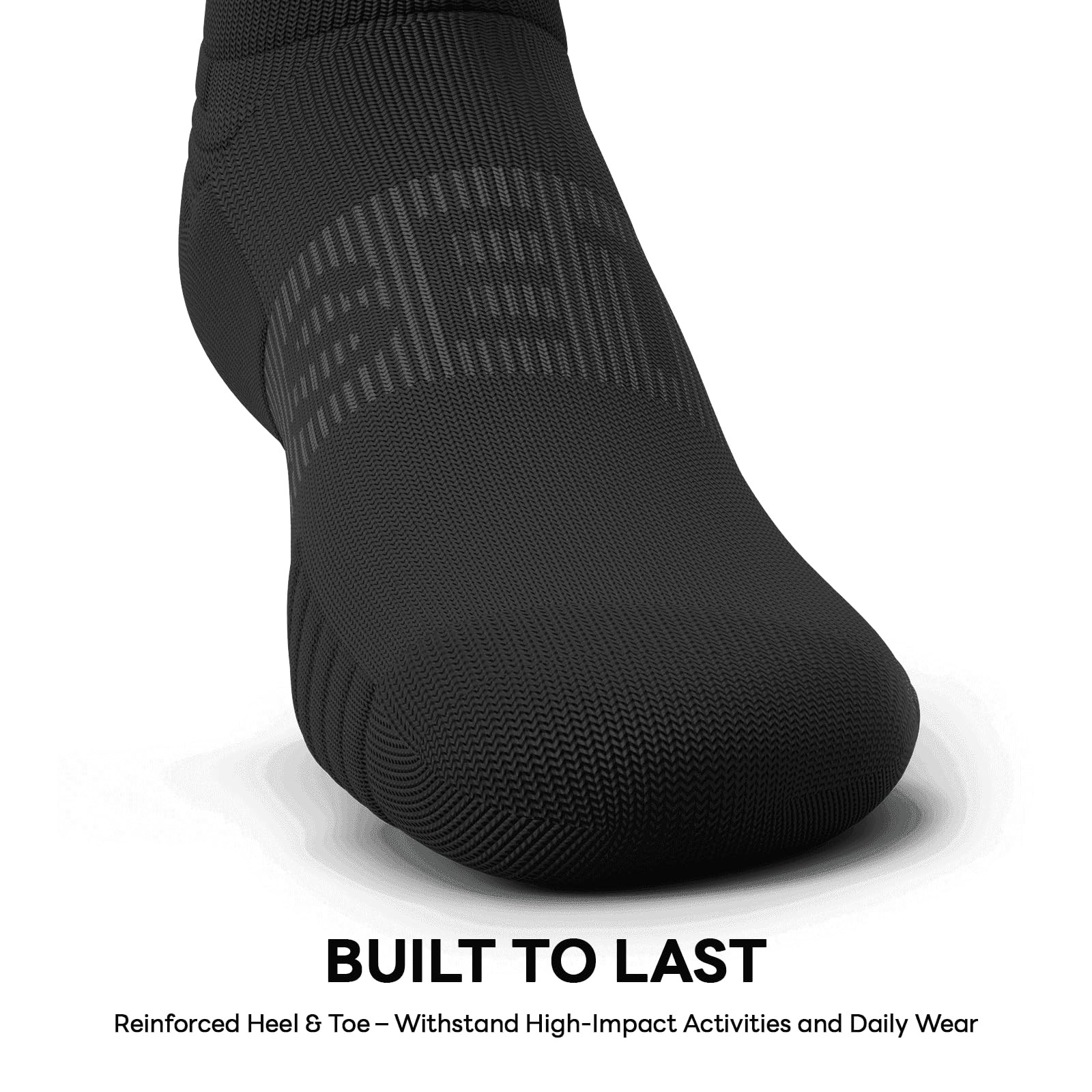 easetoe 6 Pairs Ankle Compression Socks Men Women 15-20mmHg – Cushioned Low Cut