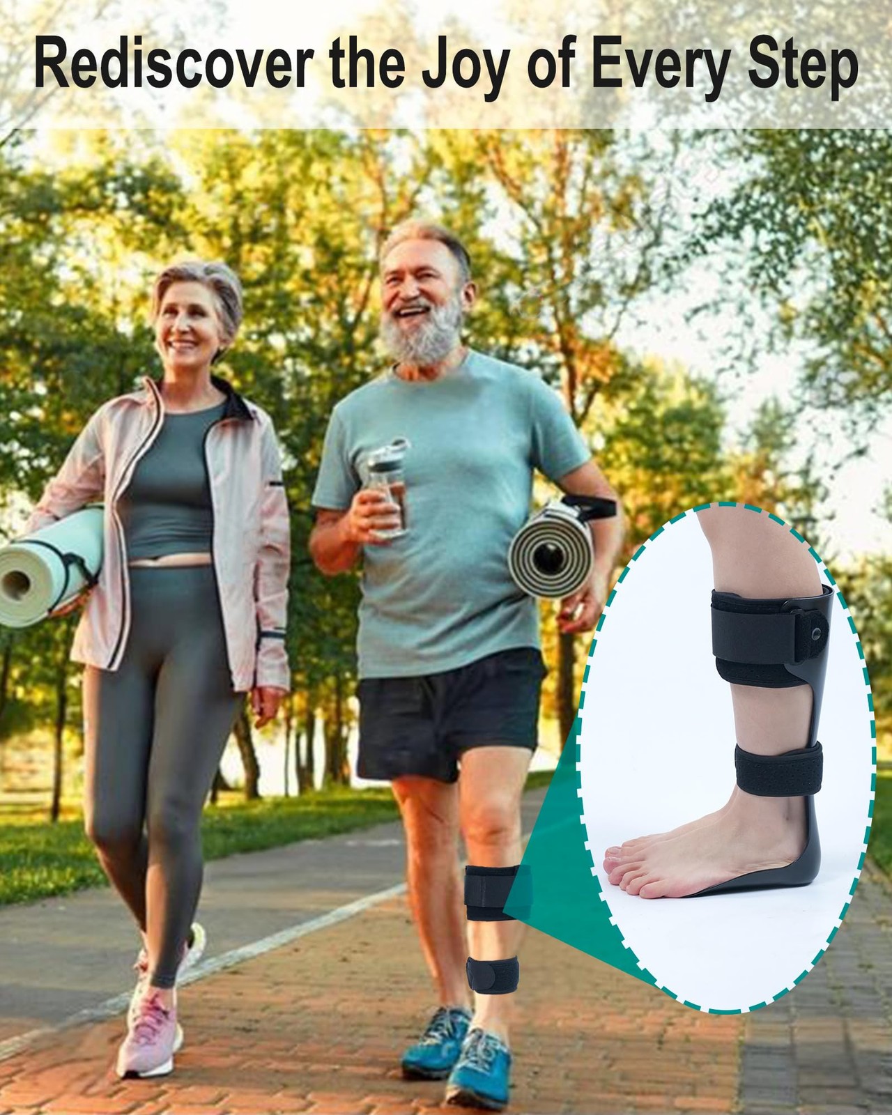 DouHeal AFO Foot Drop Brace, Innovative Half-Foot Design, Medium