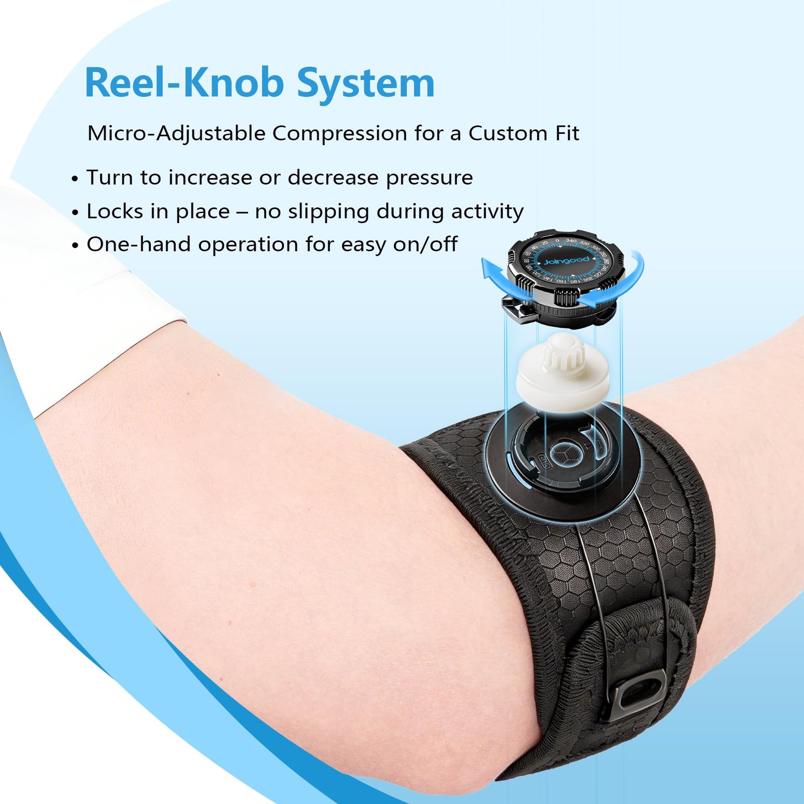 Elbow Brace with Knob Quick Adjustment and Silicone Pressure Pad, Tennis Elbo…