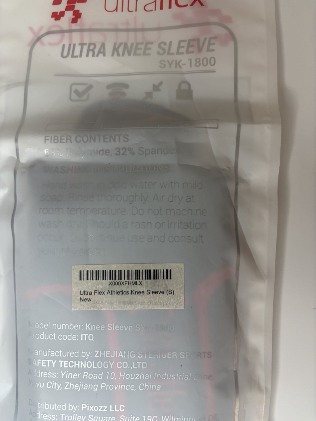 UltraFlex Ultra Knee Compression Sleeve Size S Black/Red SYK-1800