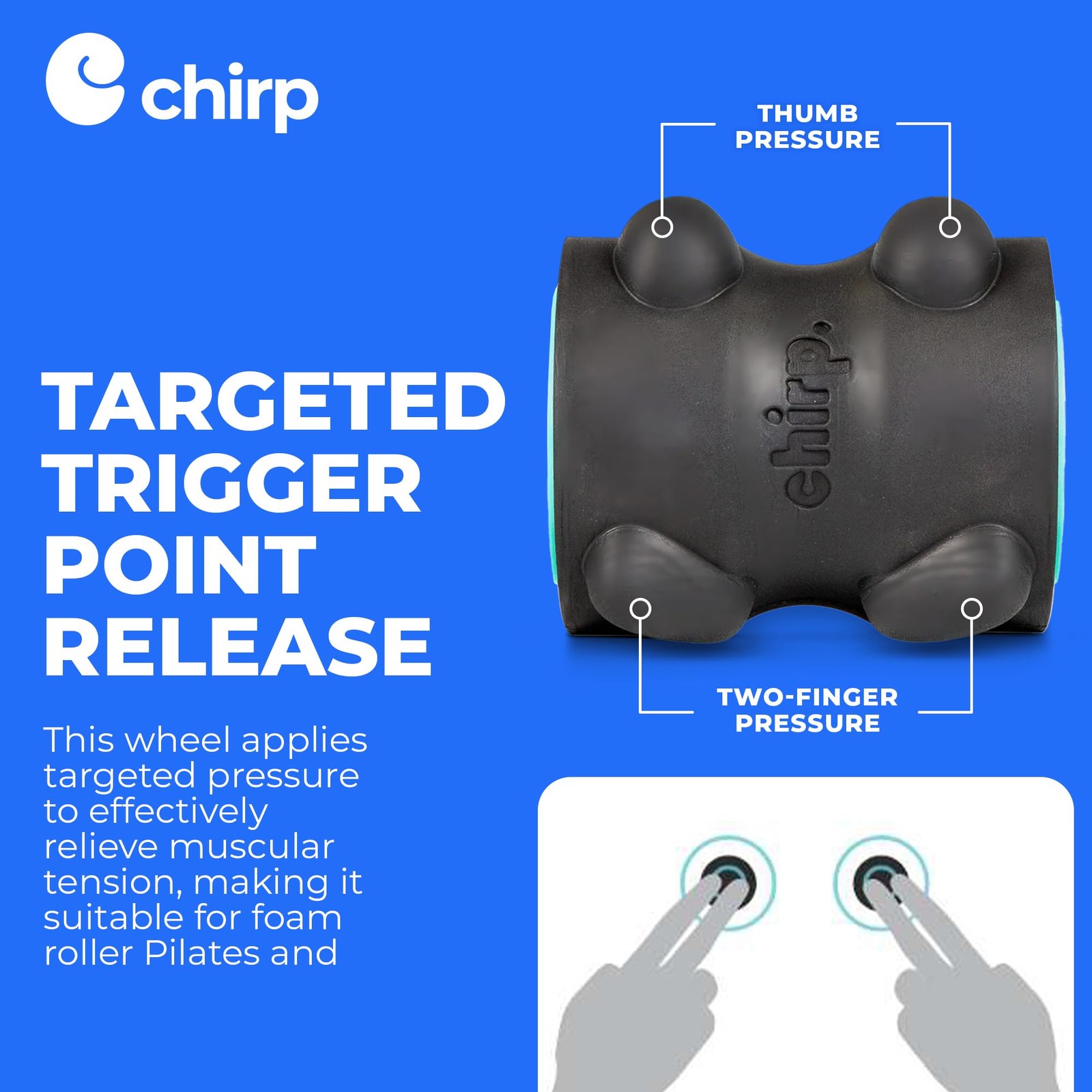 Chirp Wheel XR Massage Roller for Neck & Headache Relief, 4″ Mint Free Shipping