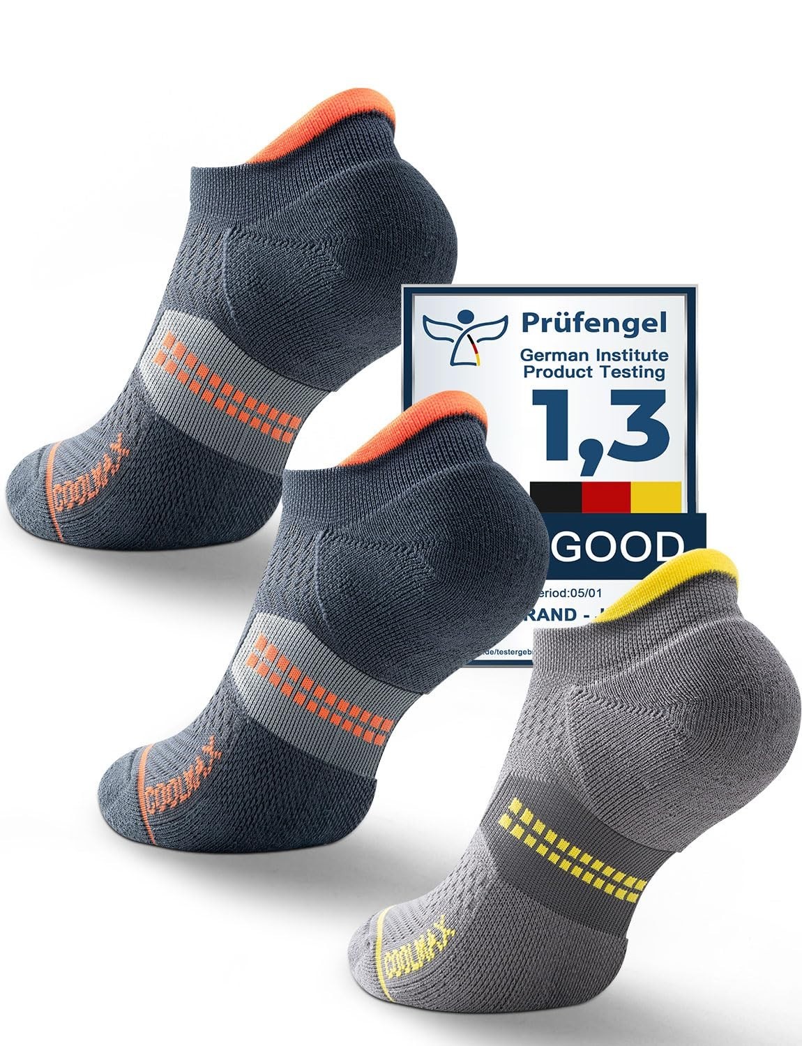 Coolmax Bamboo Viscose Compression No Show Running Socks – Moisture Wicking, Cus