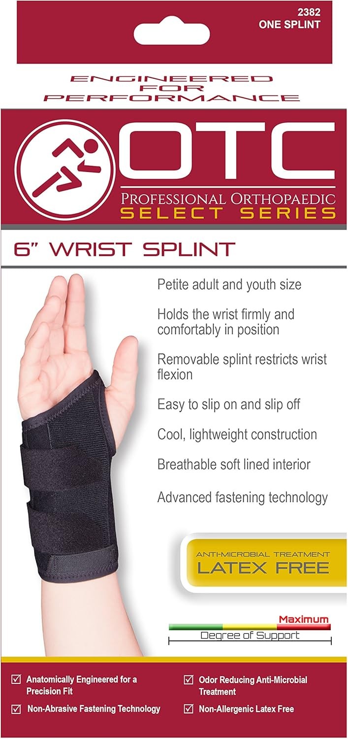 OTC Wrist Splint, 6-Inch, Select Series, X-Small (Left Hand)Wrist sprains, strai