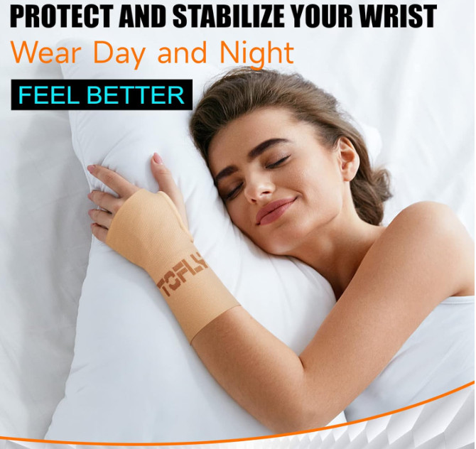 Tofly – Wrist Support Sleeves Joint Pain Tendonitis Compression Sprain Relief XL
