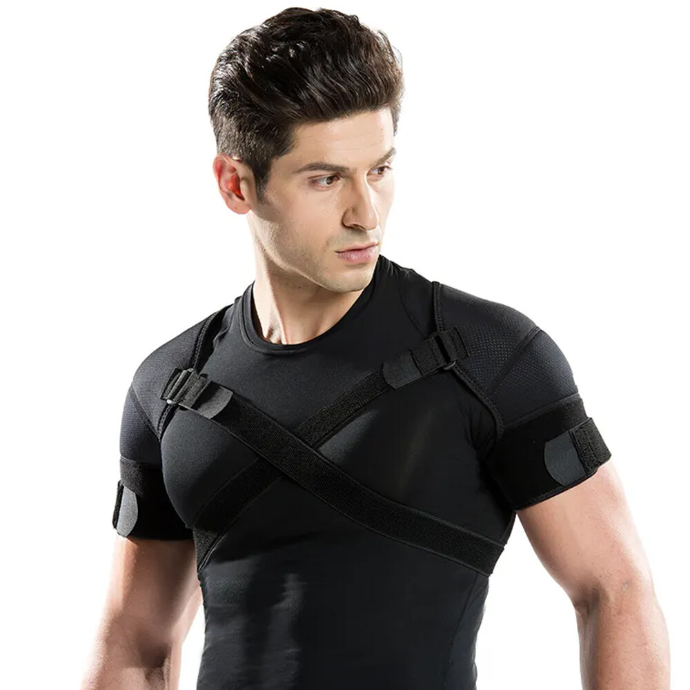 US Adjustable Shoulder Brace Support Double Compression Sleeve Joint Pain Relief