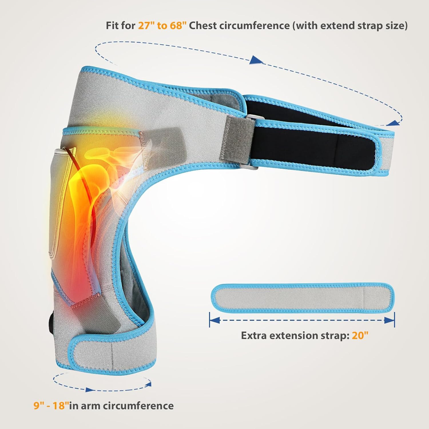 ✅ Heated Left Right Shoulder Brace Wrap Electric Heating Pad Therapy Pain Relief