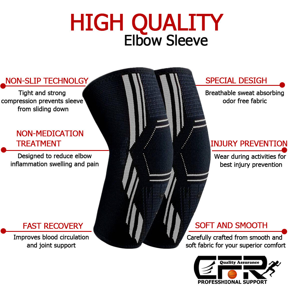 Copper Elbow Brace Support Compression Sleeve Arthritis Tendonitis Joint Straps