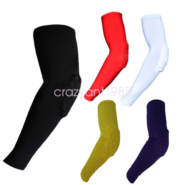 Kids Adult Sport Basketball Cycling Padded Arm Hand Elbow Sleeve Brace Support