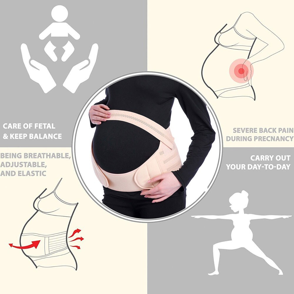 Maternity Abdomen Waist Back Support Belt Pregnancy Postpartum Belly Brace (XXL)