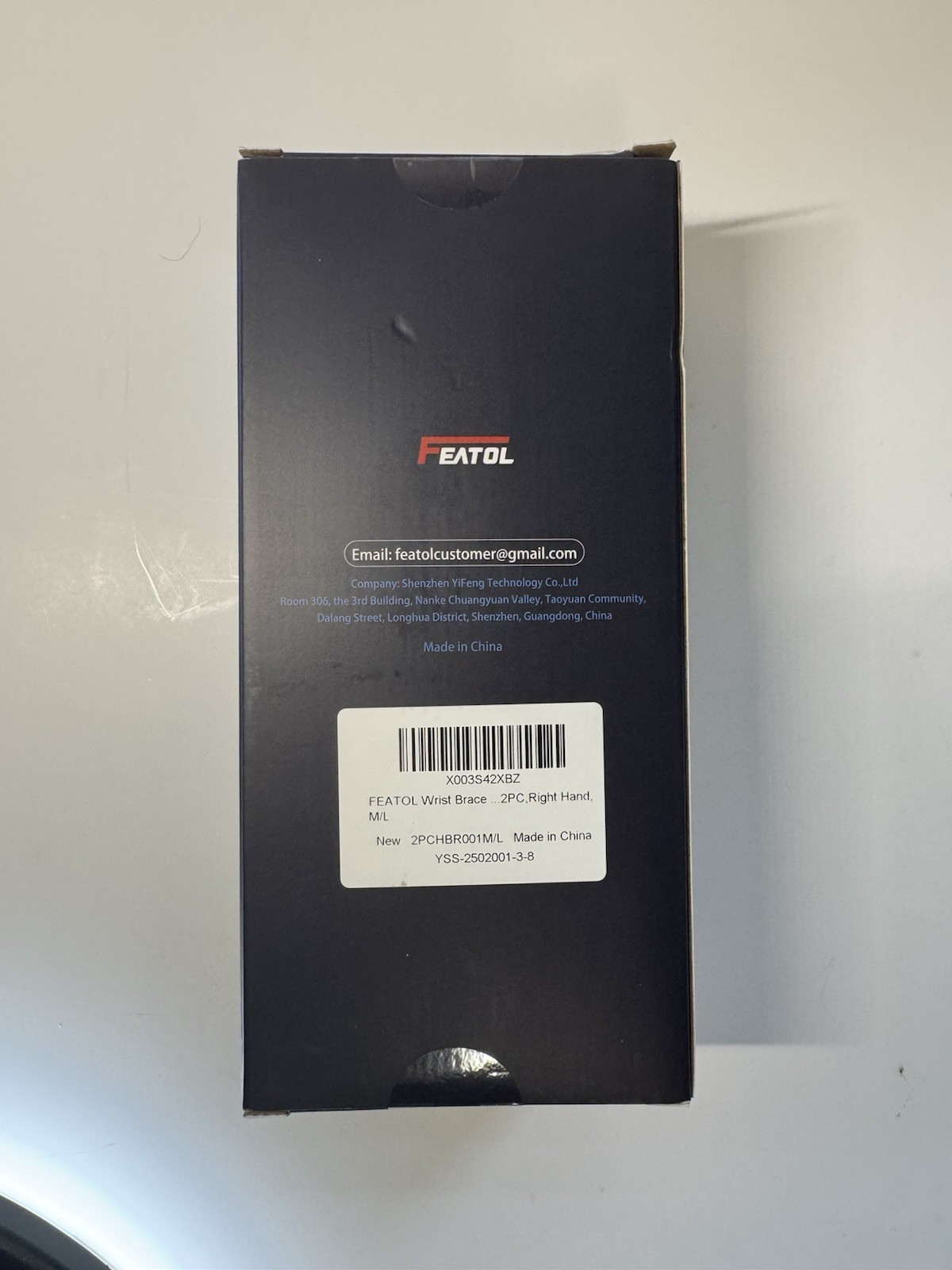 FEATOL-Wrist Brace-Provides Support And Stability Right Hand-Size M/L-New In Box