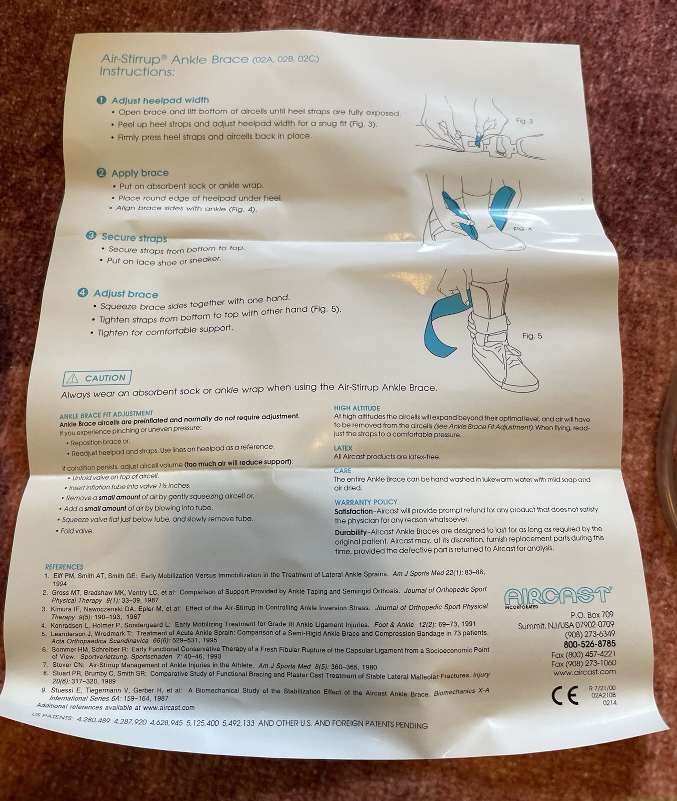 Aircast Air-Stirrup Ankle Training Brace – Right Medium – New