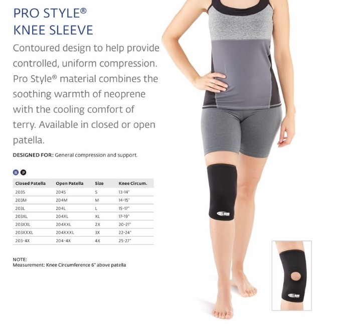 DJO Bell-Horn Prostyle Knee Sleeve Open Patella, (Size: XXXXL) Black