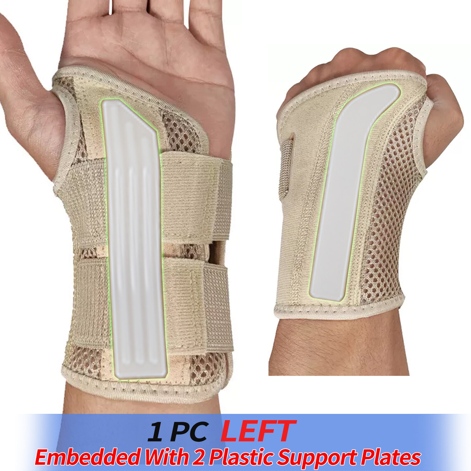 Wrist Support Brace Splint Sprain Carpal Tunnel Sport Adjustable Right Left Hand