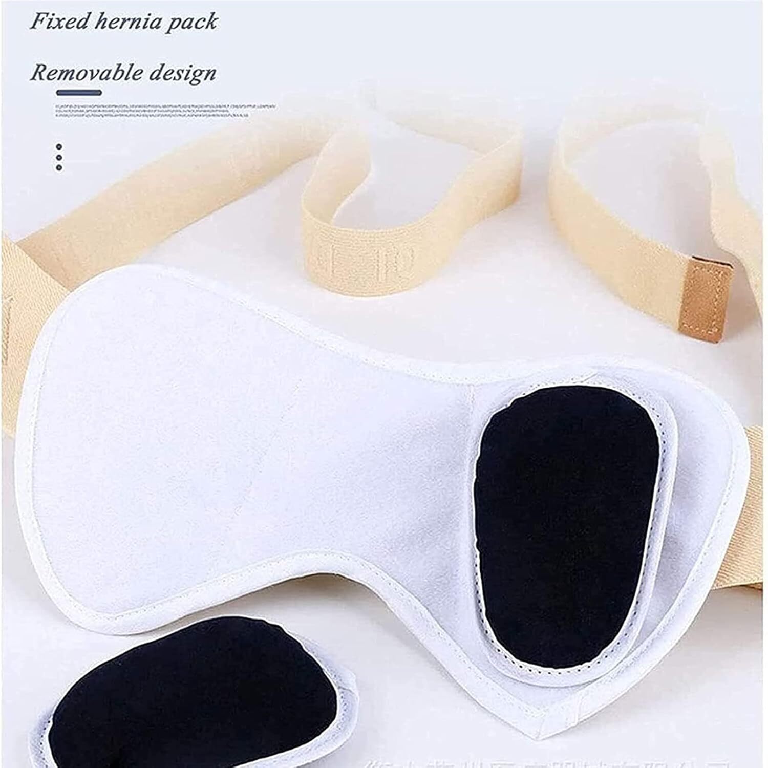 Inguinal Hernia Support Belt Double Adjustable with 4 Removable Compression Pad