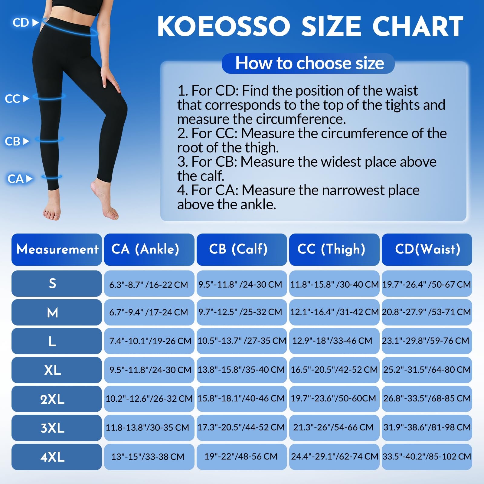 Koeosso Medical Compression Leggings 2030mmHg Graduated Support Pantyhose