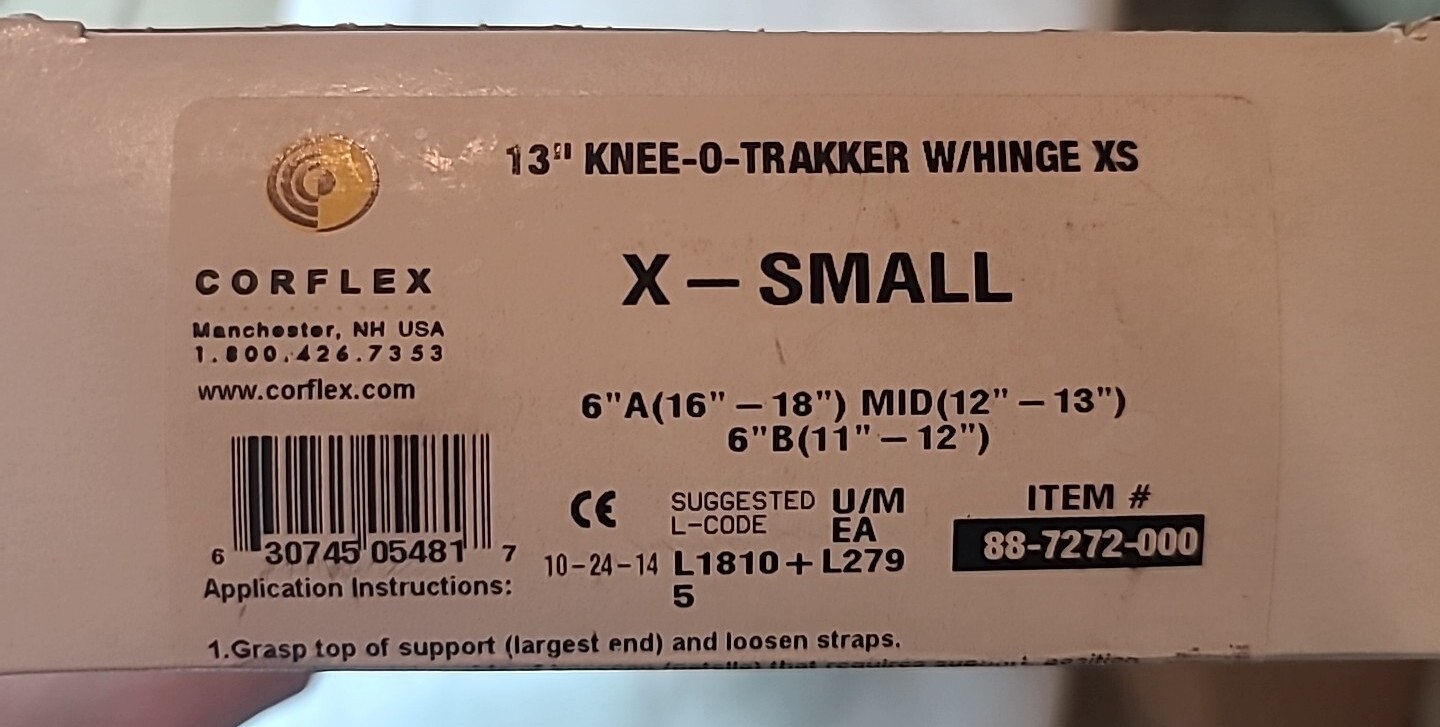 Corflex 13″ Knee-O-Trakker w/Hinge X-Small 88-7272