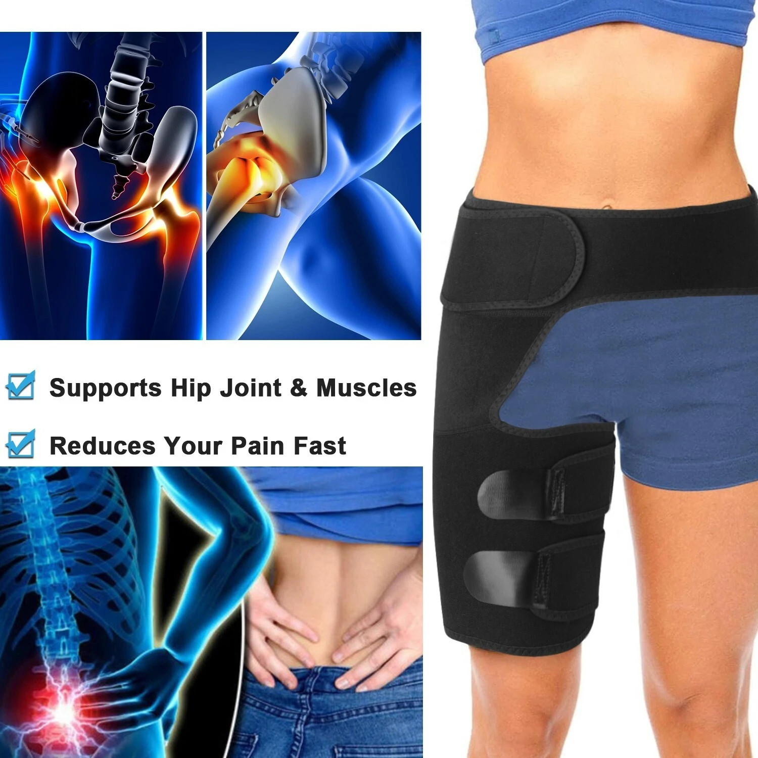 Hip & Groin Compression Brace – Sciatica Pain Relief & Thigh Recovery Support US