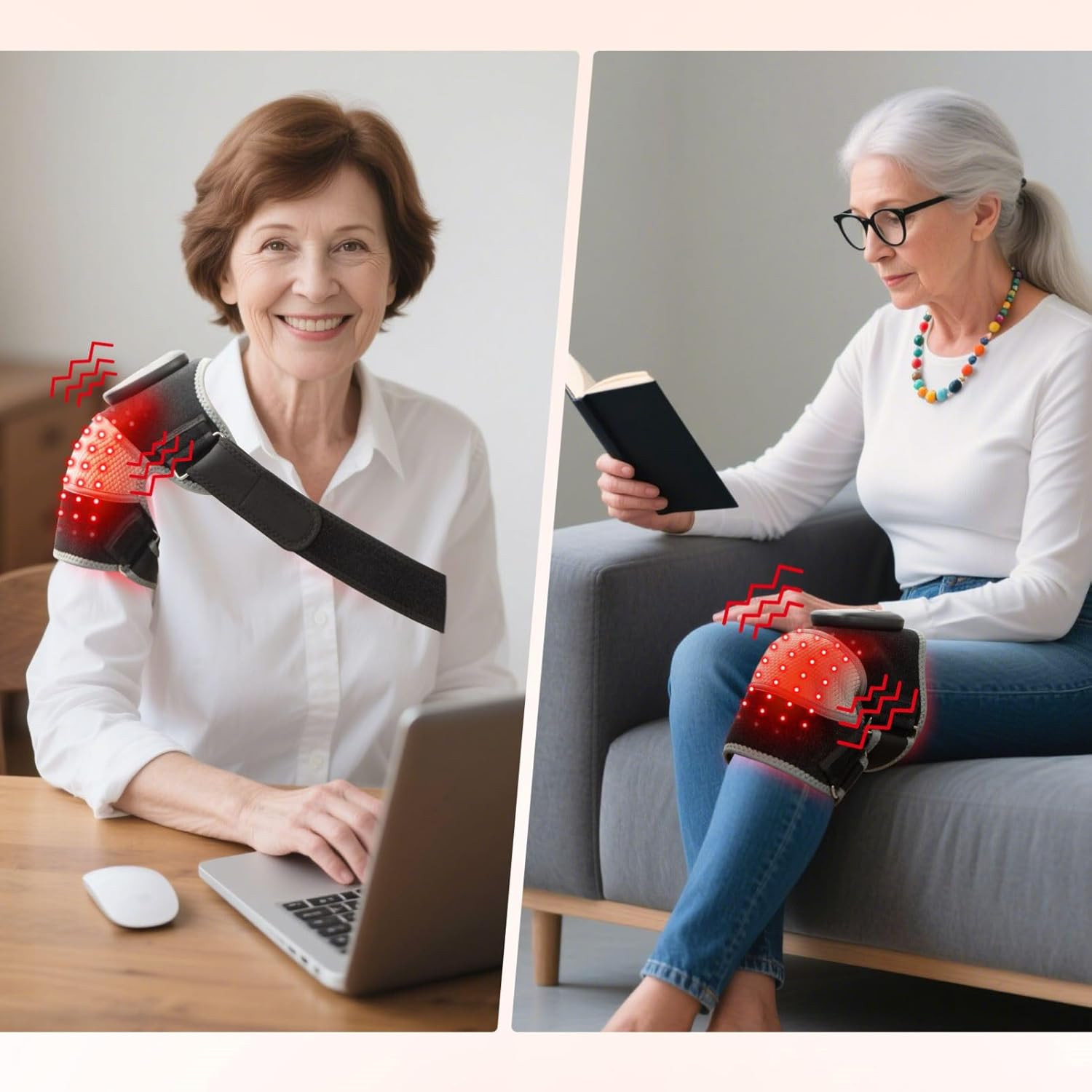 Red Light Heating Knee Brace with Massage for Knee Shoulder Arthritis Pain Relie