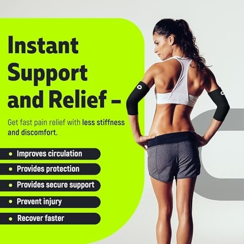 Elbow Compression Sleeves for Tendonitis, Tennis & Golf Elbow Relief – Support f