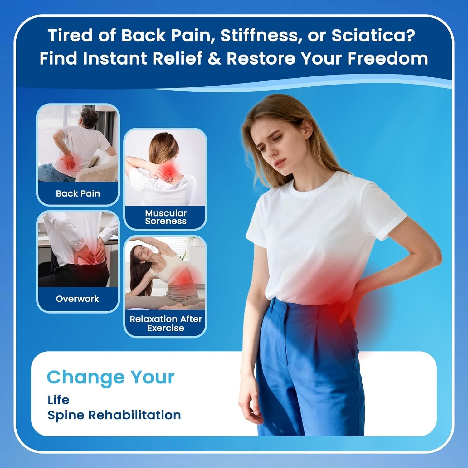 Tabla de apoyo lumbar ajustable para escoliosis y descompresión de la columna US