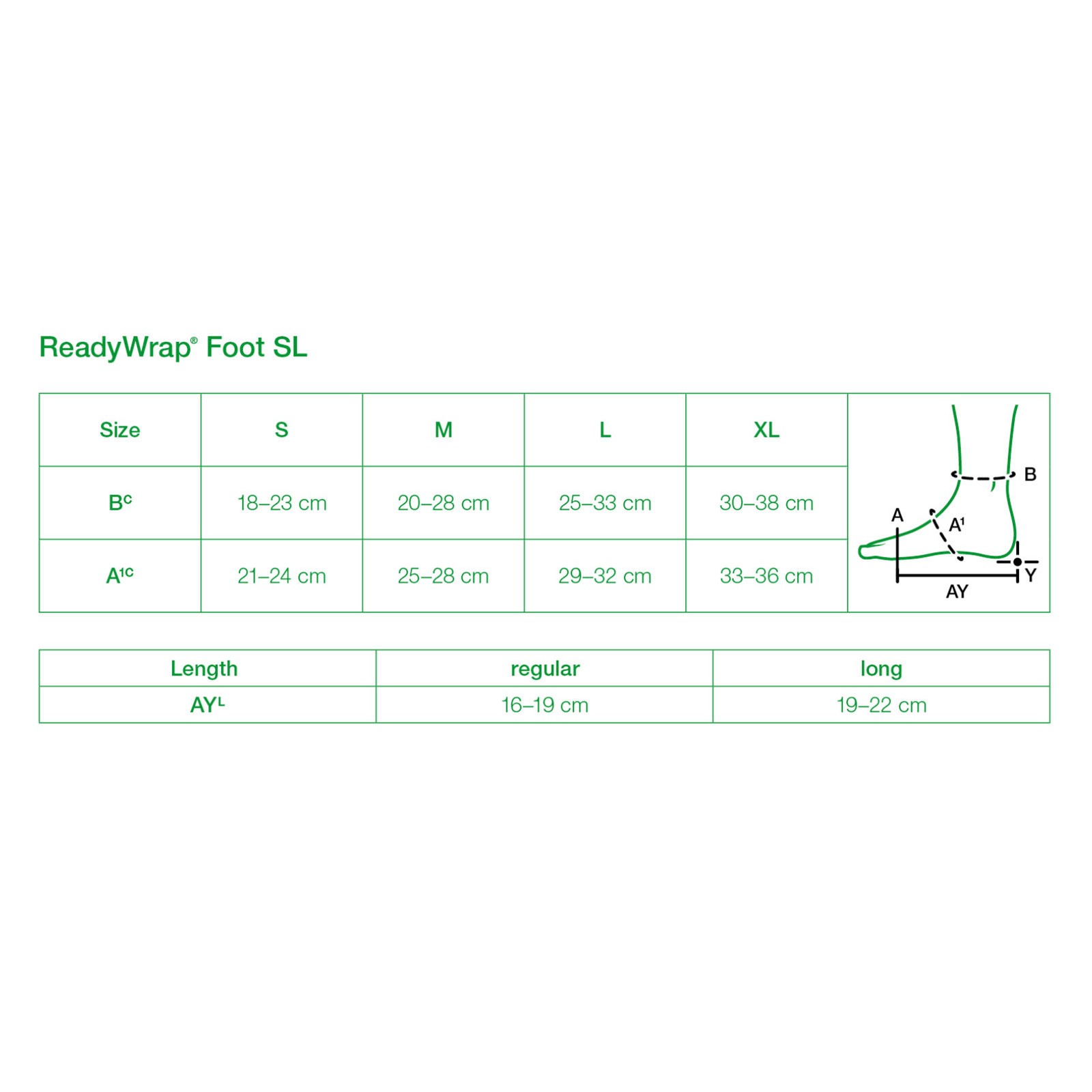 READYWRAP ReadyWrap Foot SL Black Small Long Length Right Compression Wrap